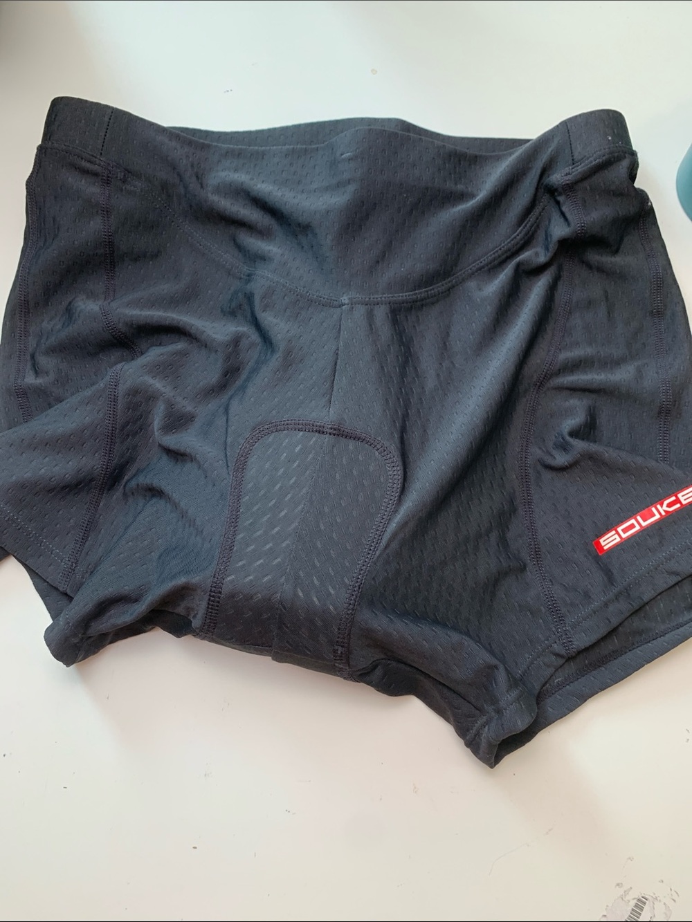 NWT Padded  Black Cycling Shorts with Bright Orange Lining